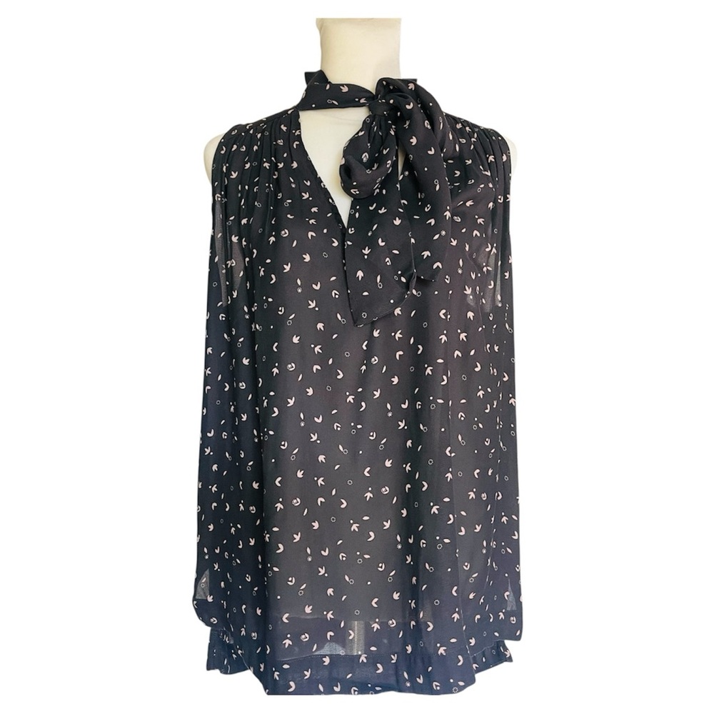 Free People Brown/pink floral pattern blouse